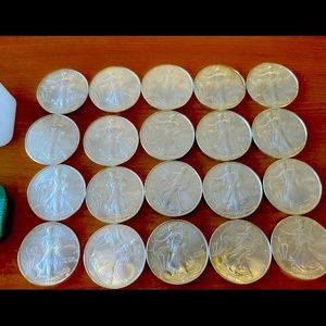 20 American Eagle Silver Dollars- = 20 0z. silver